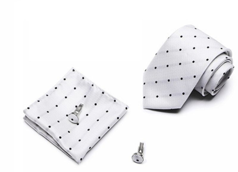 Men Tie Pack of 3 Square Scarf Cufflinks