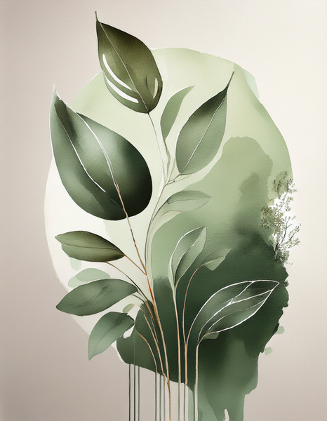 Canvas Wall art Home Decor - Monochromatic sage green