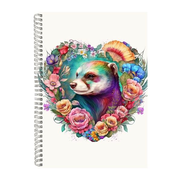 Stoat 2 Watercolor Heart Notebook Animal Gift Idea Notepad Pad 118