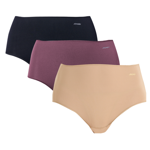 Jockey Ladies Underwear, No Panty Line, Full Brief 3 Pack, Cotton Gusset