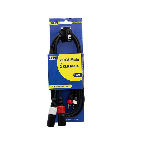 FTS-C2RCA+2XLR/1.8 2RCA Male-2XLR Male 1.8m Black Cable