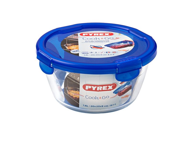 Pyrex - Cook &amp; Go Glass Medium Round Bowl With Lock-Lid