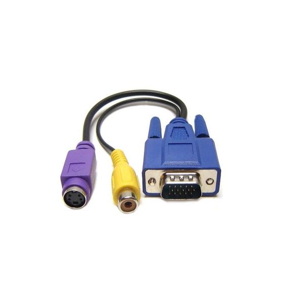 VGA Video Card to S-Video and RCA TV Display Adapter Cable