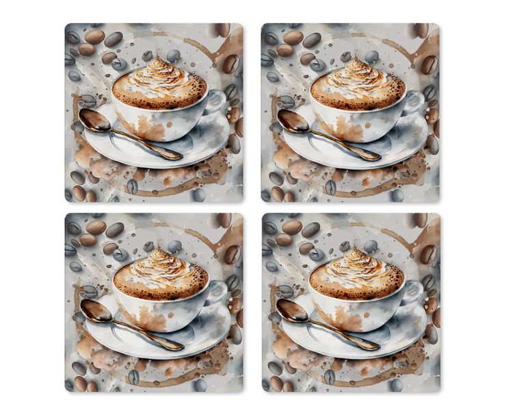 Coasters: Cups of Cappuccino (Set of 4)