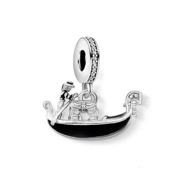 925 Sterling Silver Charm, Venice Gondola Charm for Bracelet, Women charm