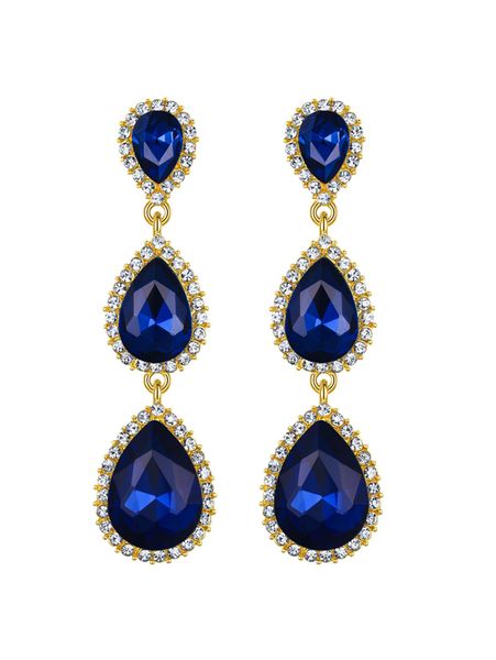 Rhinestone Water Drop Earrings