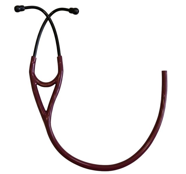 Cardiology Stethoscope Tubing Replacement - Burgundy with Black Coat