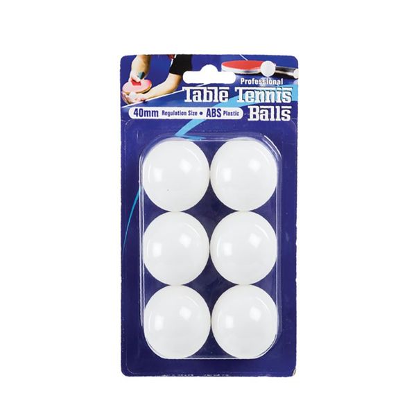 Table Tennis - Sporting Accessories - ABS Plastic - White - 40 mm - 6 Pack
