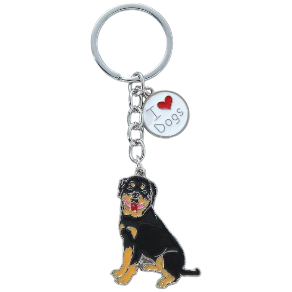 High Quality Rottweiler Dog Pendant Keychain - Multicolor