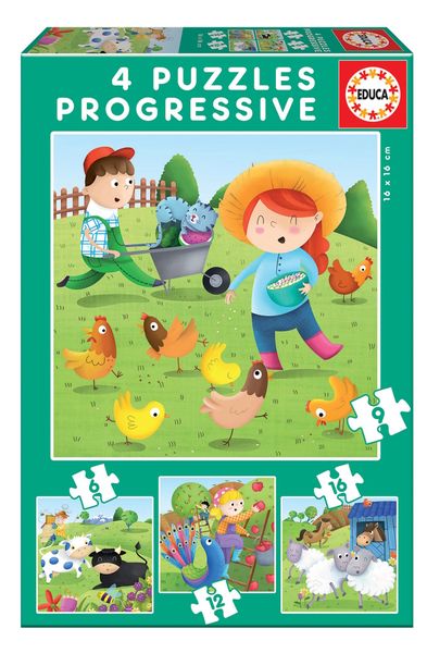 Educa Multi 4 Puzzles - Farm Animals (6,9,12,16 Piece)