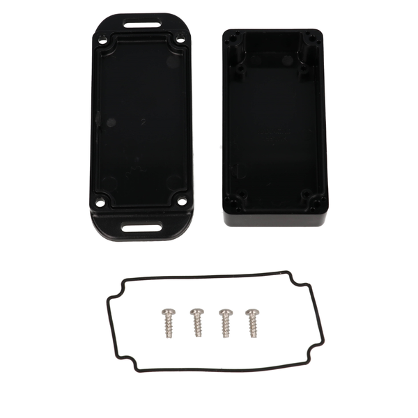 1551WKFLBK ABS Enclosure 80×40×22mm Flanged Black IP68 Polycarbonate