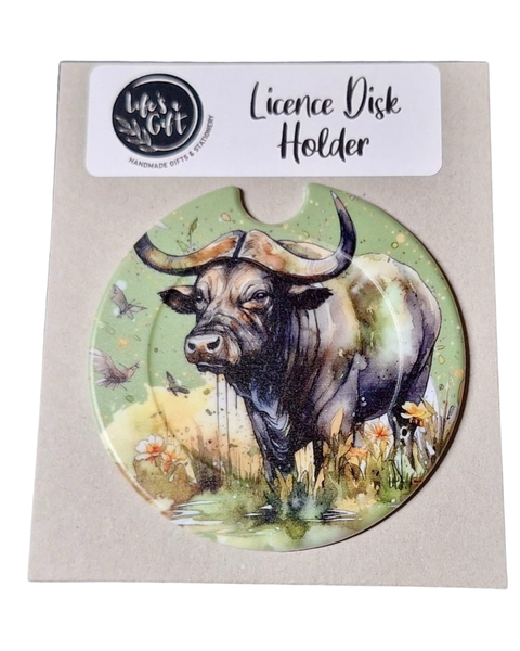 Licence Disk Holder - Buffalo in the Water