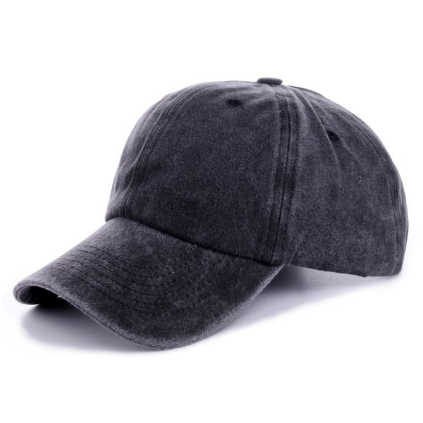 Men Women Solid Color Wash Cotton Baseball Cap