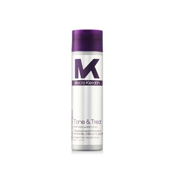 Mycro Keratin Tone &amp; Treat Silver Shampoo 250ml For Colour Treated Hair