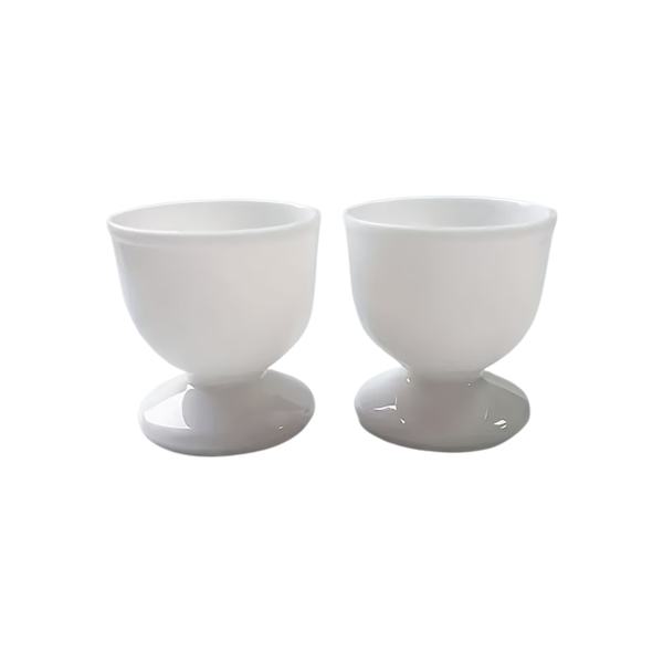 White Plastic Boiled Egg Cups - 2 pack