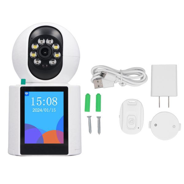 3MP HD Rotatable 2 - Way Cam: Night Vision for Home, Elderly, Kids, Pets