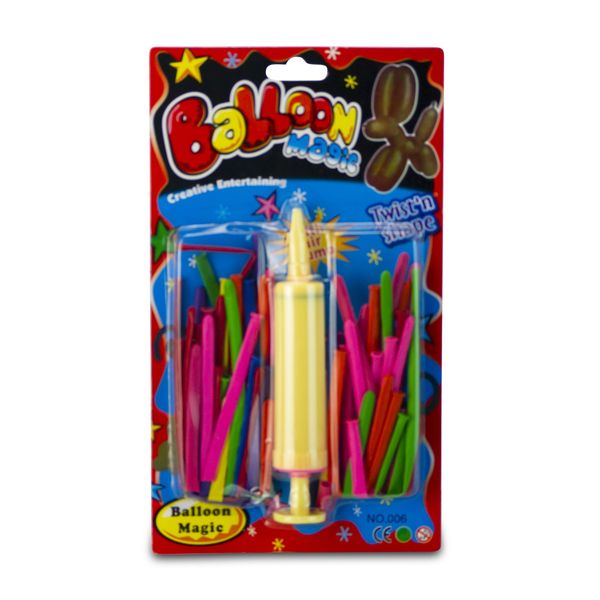 Balloon Magic - Balloons - Air Pump - Assorted Colours - 40 Piece