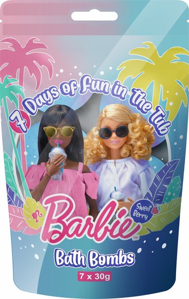 BARBIE By Mattel Official Licensed Kids Bath Bombs 7 Pack - Fun Fizzies