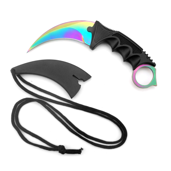 Karambit Tiger Claw Tactical Rainbow Knife with Sheath