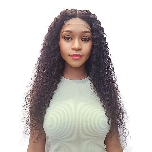 Brazilian/Peruvian Virgin Hair Water Wave Curly T- Part Lace Wig 14-Inch Bob