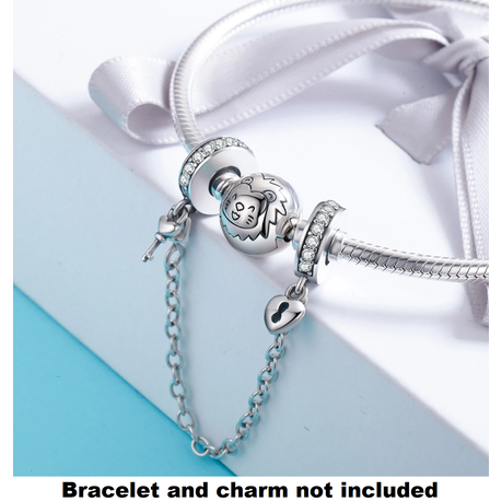 Charm bracelet sale safety chain