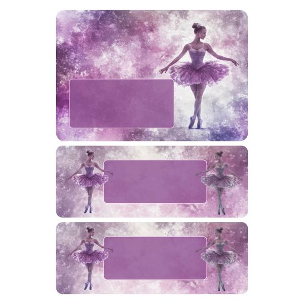 Labels for 2 Liter ice cream container with a ballerina theme