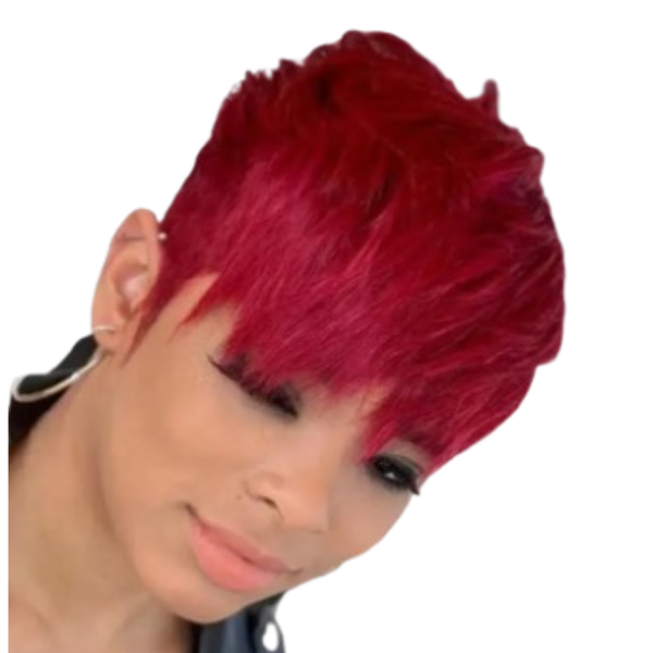 Red Short Pixie Wig.