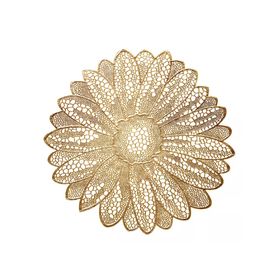 10 Pieces Vinyl Metallic Gold Floral Placemat 38cm - Gold | Shop Today ...