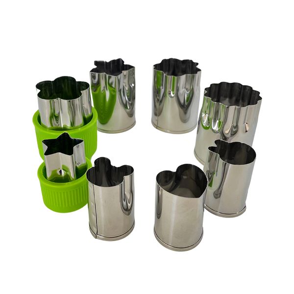 8 Piece Fruit and Vegetable Cutter Set - Stamp Mould Cookie Cutter