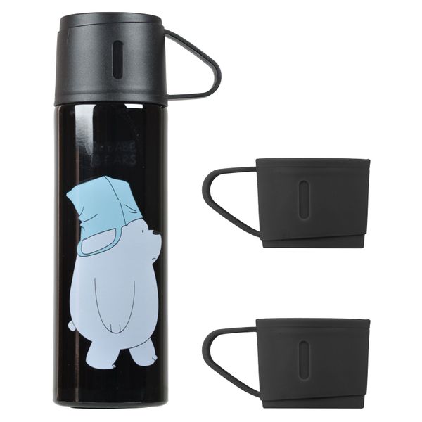 Kol Tov Animated 500ml Insulated Vacuum Flask with 3 Mugs Set