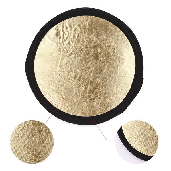 30cm Round Reflector Silver Gold 2-in-1 with Carry Bag
