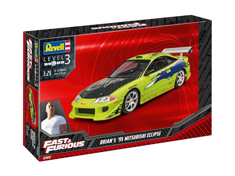 Revell 1/25 Fast &amp; Furious Brian's 1995 Mit. Eclipse Car Plastic Model Kit