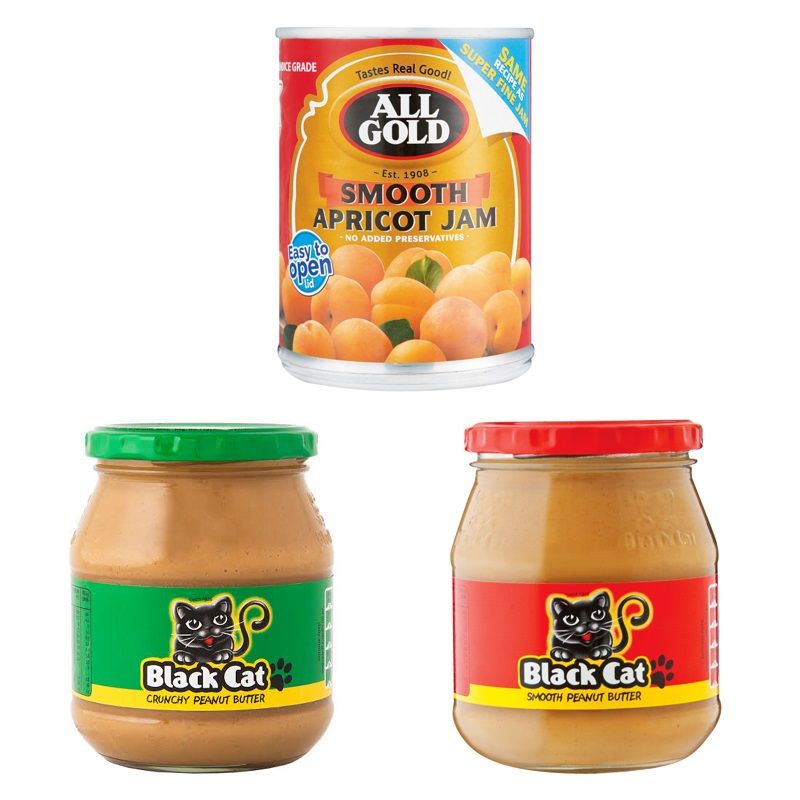 Black Cat Peanut Butter Smooth + Crunchy + All Gold Smooth Apricot