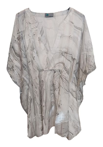 UB Creative Short Marble Print Kaftan Grey