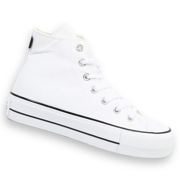 EKKO Ladies Platform Fashion Sneakers Hi - White