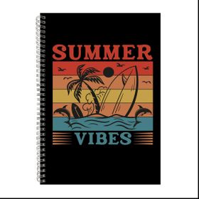 Surf Vibes A4 Notebook Pad Lines Trendy Surfing Lovers Graphic Present ...