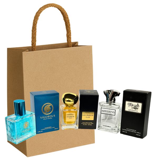 Luca Oud - Adventvs - Vigorous | 3 Perfume Set for Men &amp; Gift Bag COMBO