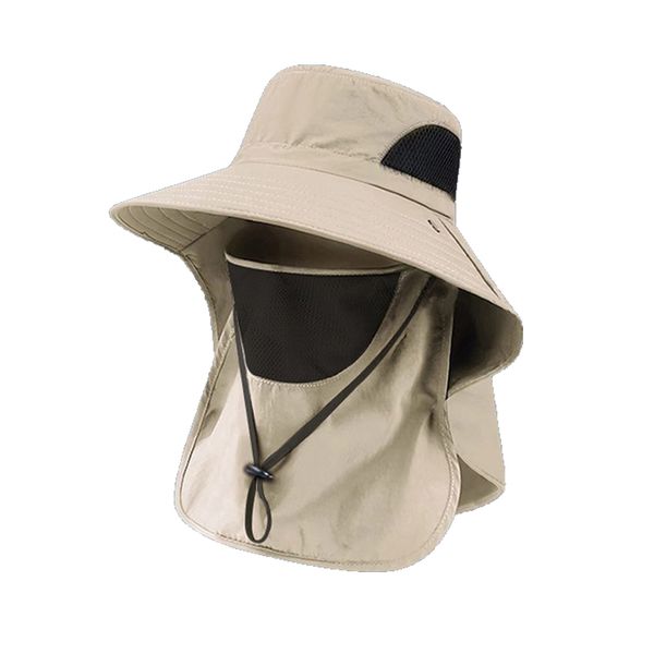 Sun with Neck Flap Wide Brim Safari Hiking Fishing Bucket Hat