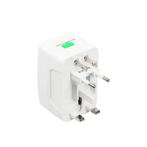Universal Dual USB Travel Adapter Plug - 931D - White