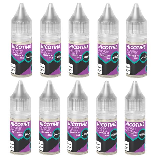 Nic Shot - VG Base 10ml - 24mg (Makes 2mg -Longfill) - 10 pack