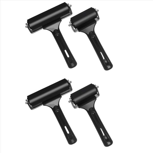 Rubber Roller Set Of 2 (6 &amp; 10Cm) Ink Brayer Roller For Printmaking