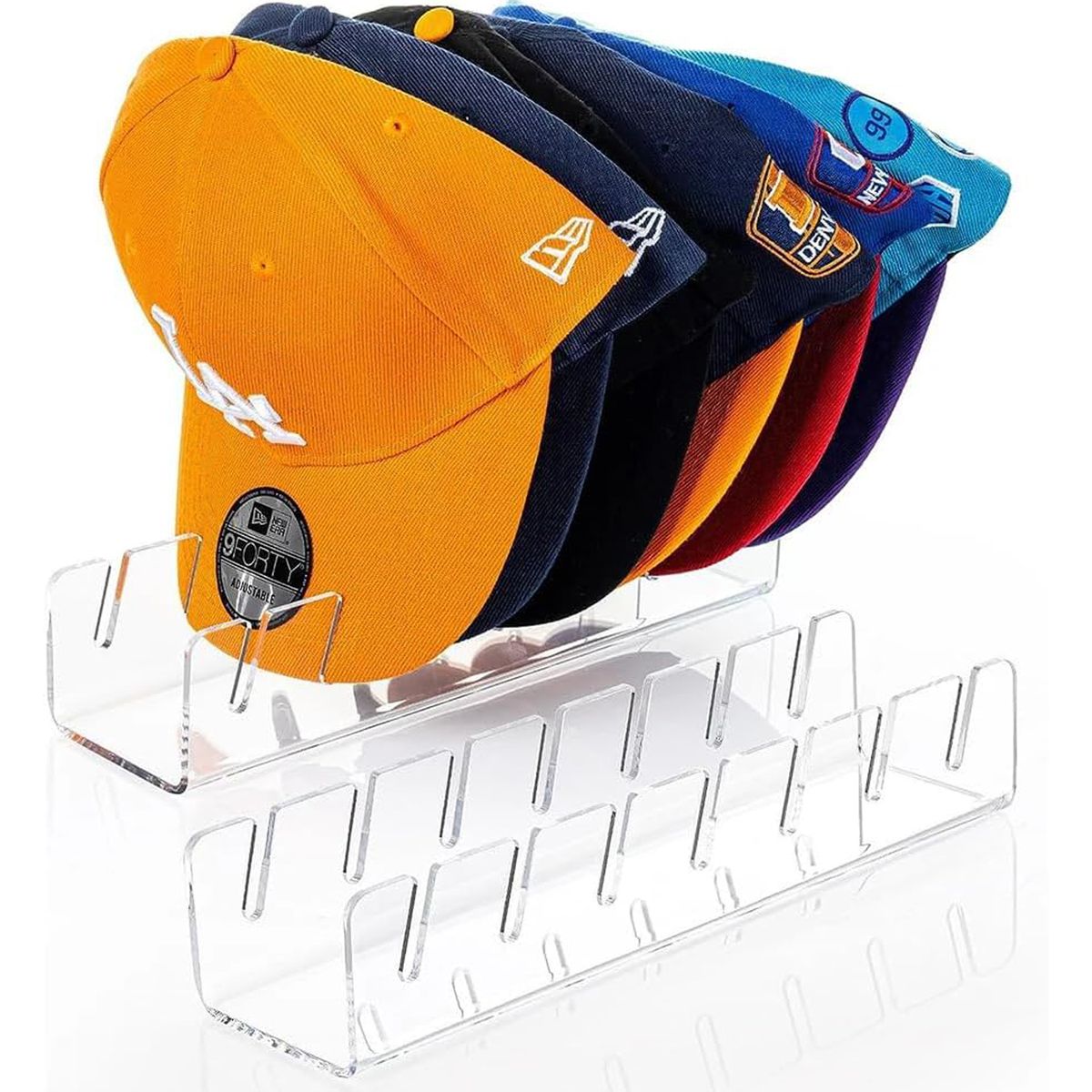 2Pcs Hat Stand Hat Organizer for 14 Baseball Caps Hat Racks Clear Acrylic