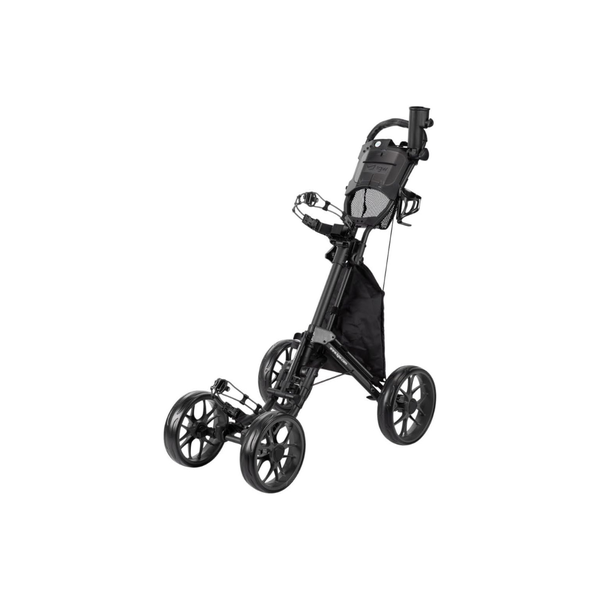 Tour Series 4-Wheel Golf Push Cart - Foldable Trolley with Foot Brake