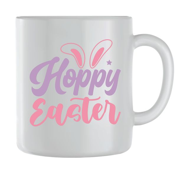 Hoppy E Coffee Mugs for Men Women Trendy Easter Graphic Cups Present 087