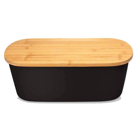 2 in 1 Bamboo Bread Bin and Wooden Cutting Board Image