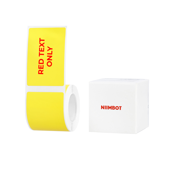 Niimbot - B1/B21/B3S/B4 - 40×60mm - 125 Labels - Yellow - Red Text Only