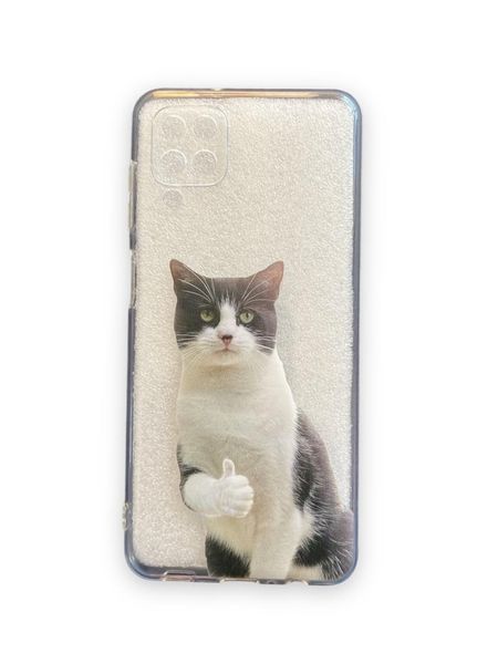 AMA Clear Silicone Case Funny Cat Pattern For Samsung Galaxy A12/ M12
