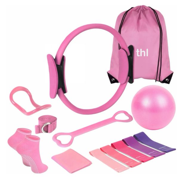 thl Home Pilates Essentials Kit for Women, 13 Piece Pilates Equipment Set