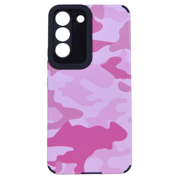 High Quality Camo Print Phone Case Compatible With Samsung Galaxy S22 Ultra - Pink