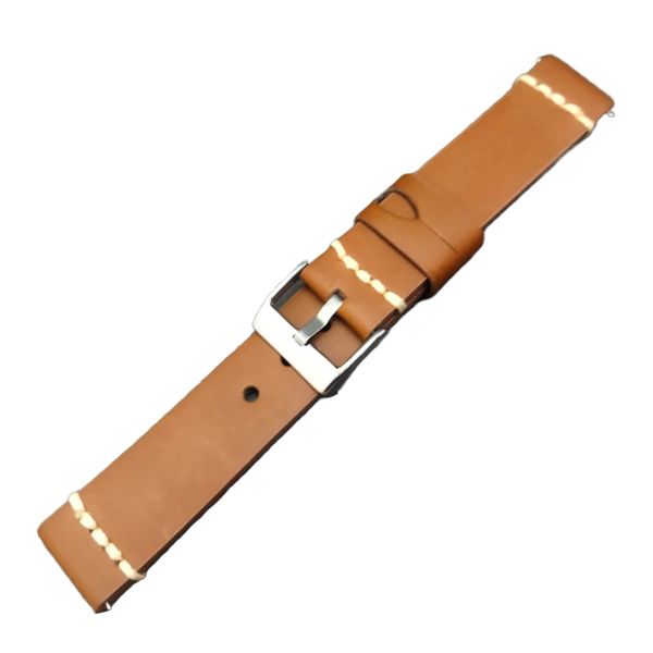 Genuine Leather Watch Strap Smooth Finish 20mm Extra Thick